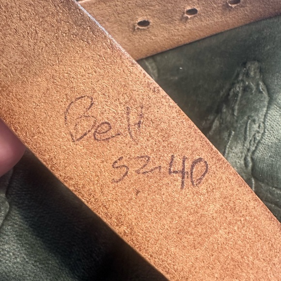 Brown Leather Belt- army theme - Picture 6 of 9